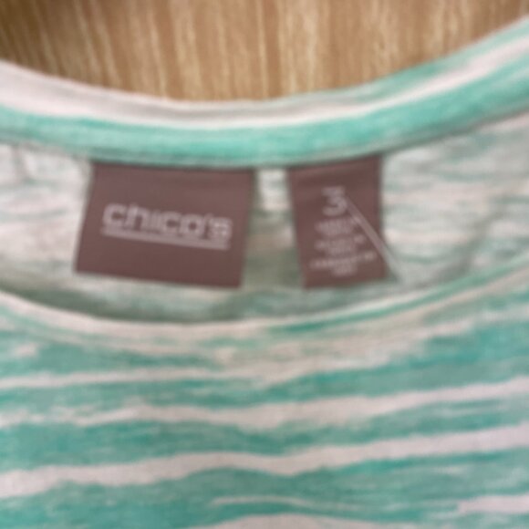 Chico's green print top size 16 - Picture 2 of 5